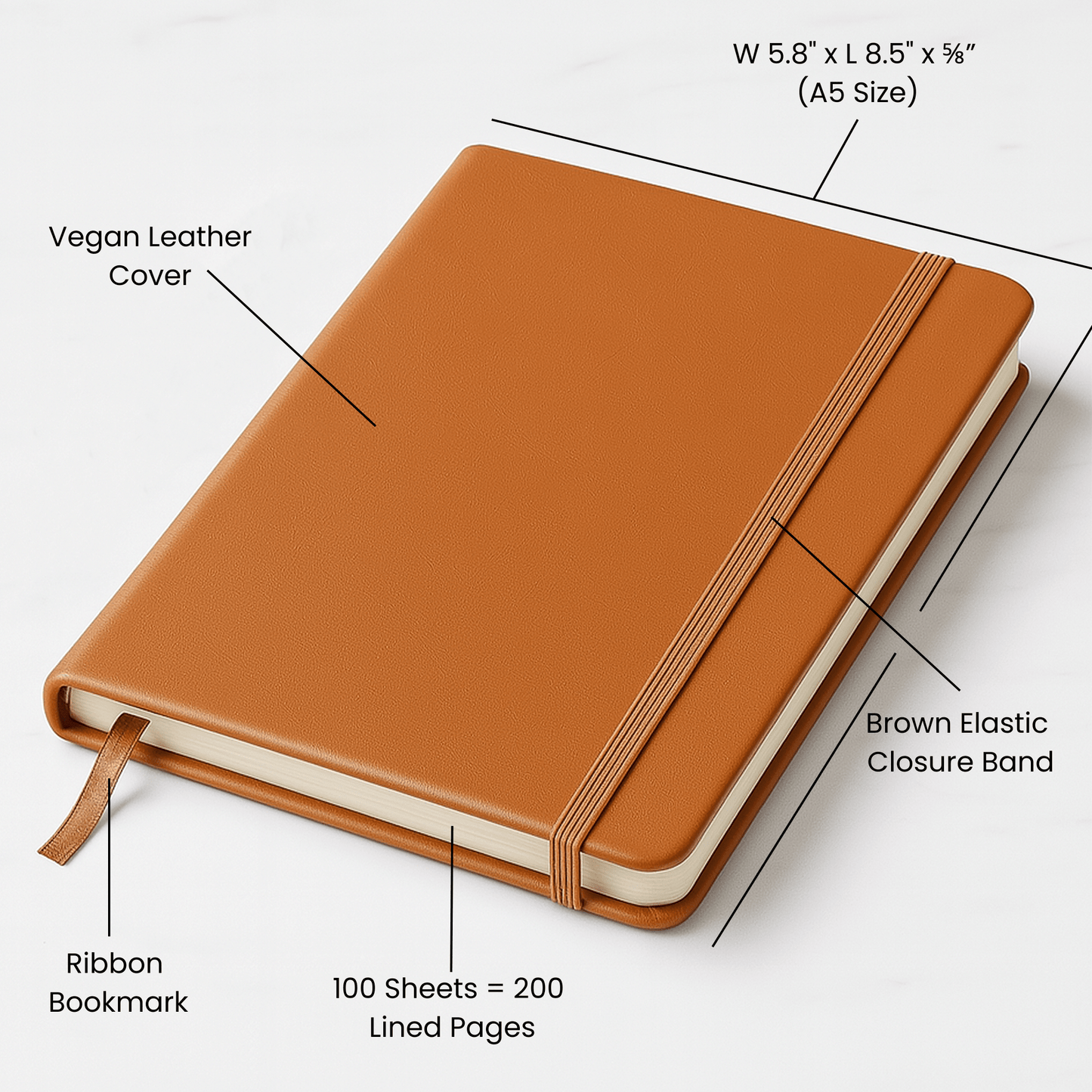 Caderno de edição premium com gravação exclusiva (A5)