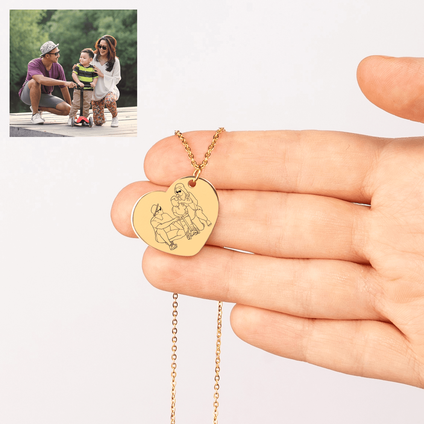 "Family Line" necklace (with your own photo)