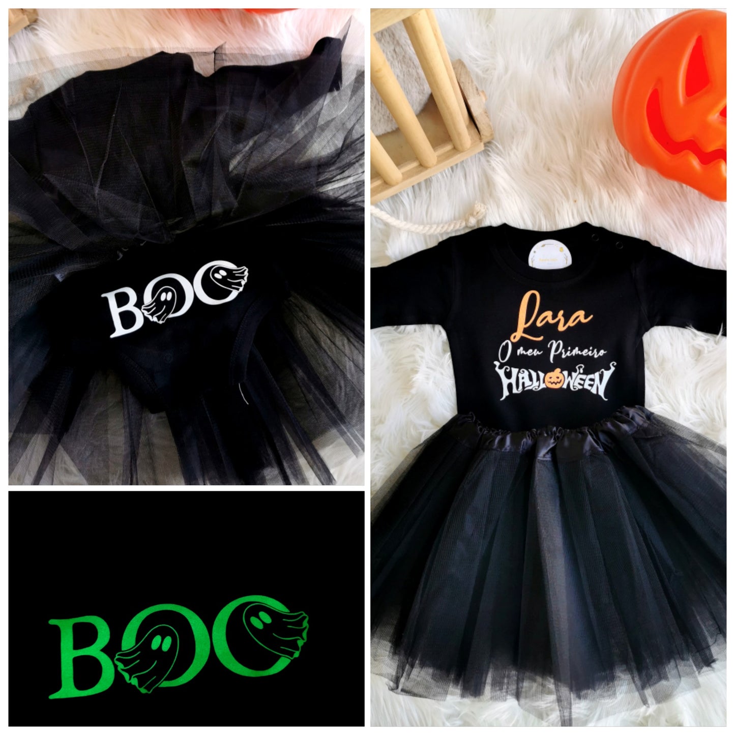 Body &amp; tulle set "My First Halloween" Glow in the dark version