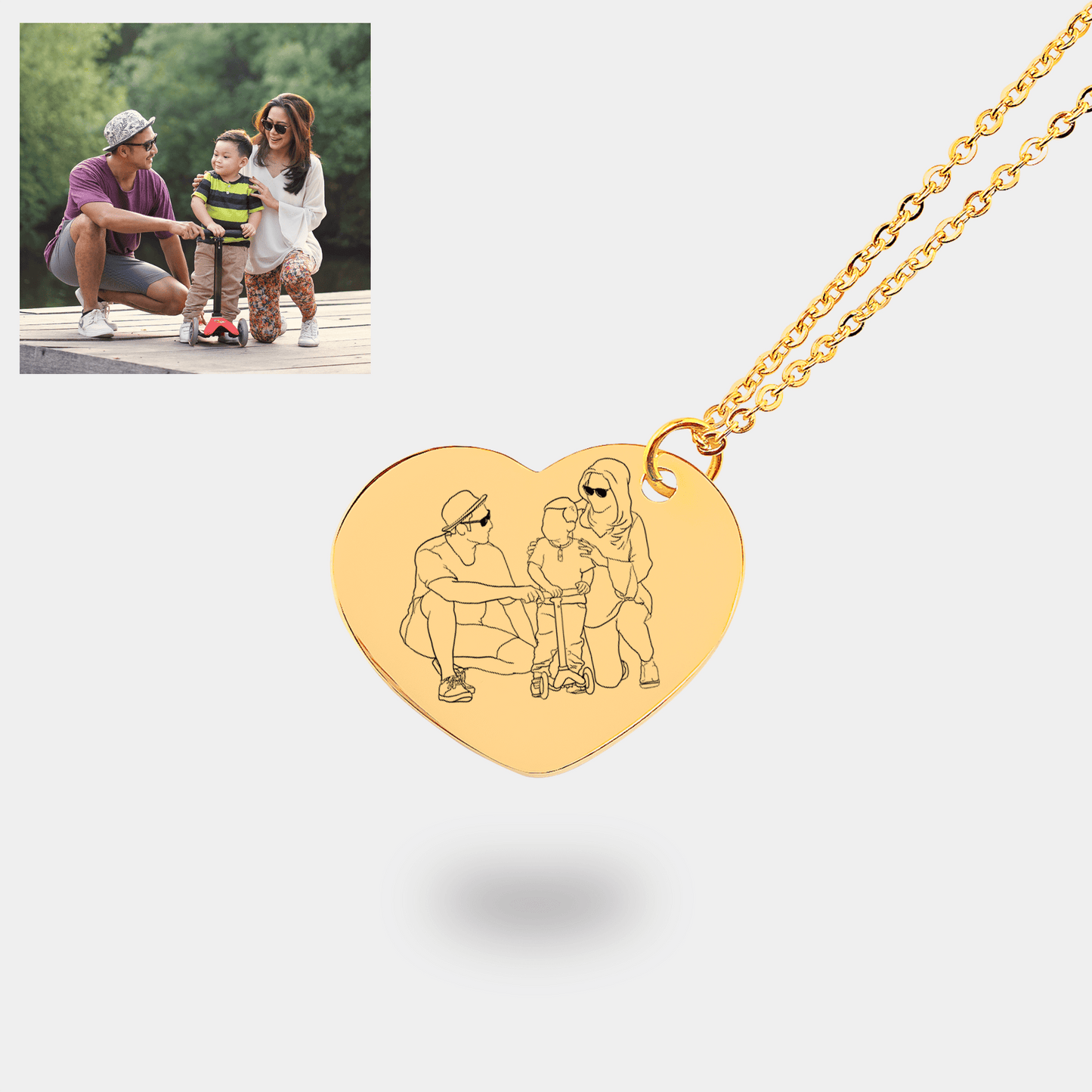 "Family Line" necklace (with your own photo)