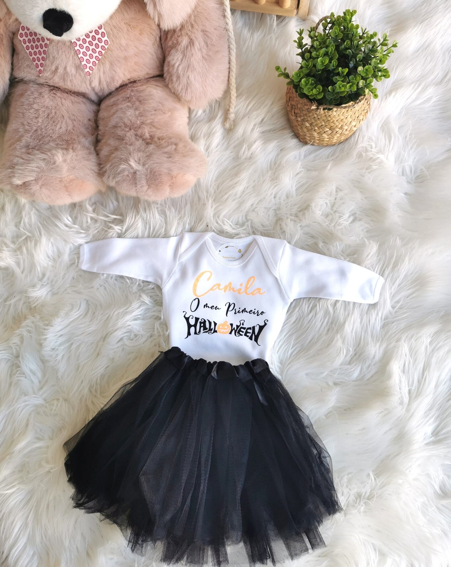 "My First Halloween" body &amp; tulle set