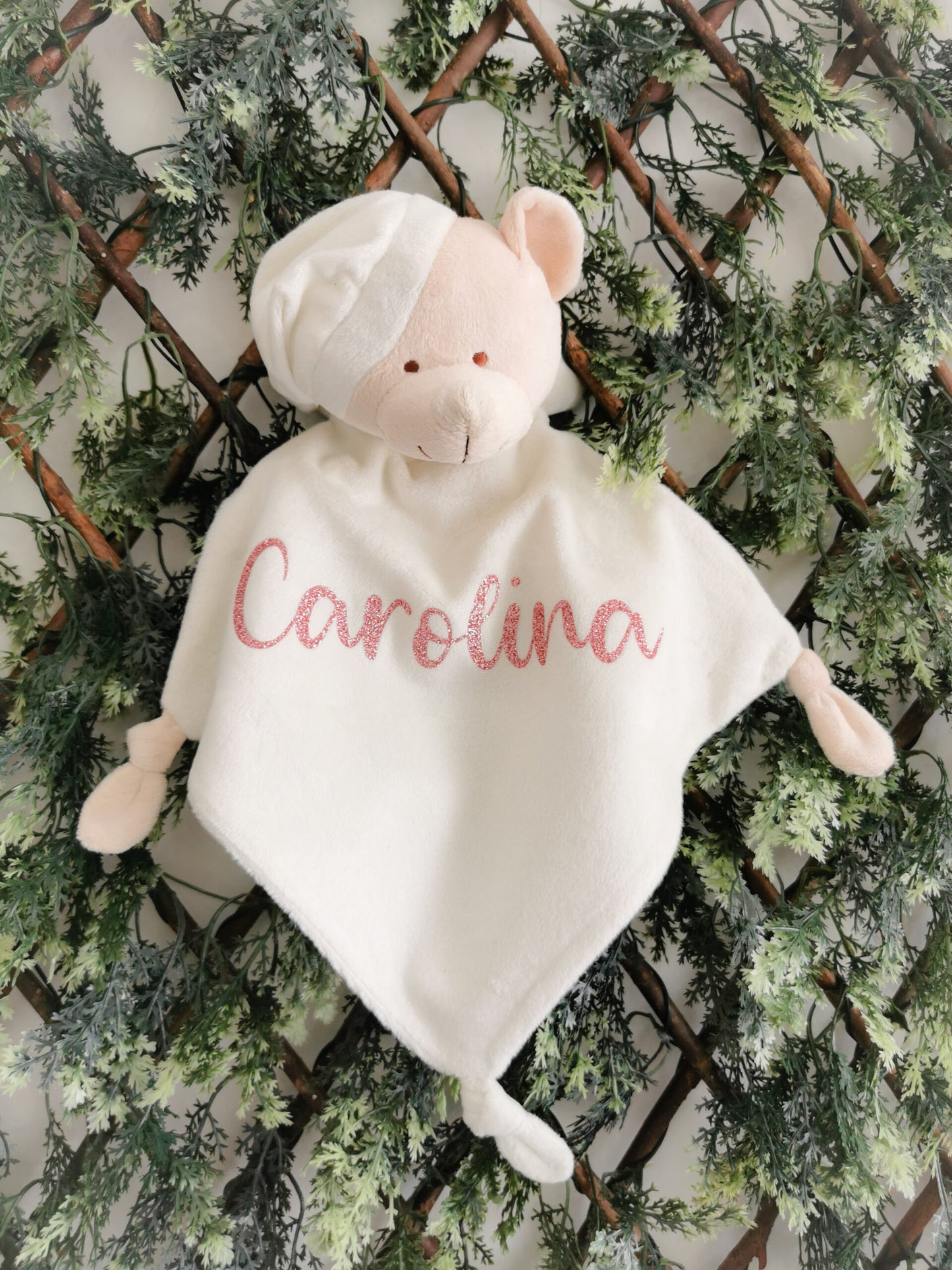Doudou personalizado com nome do bebé