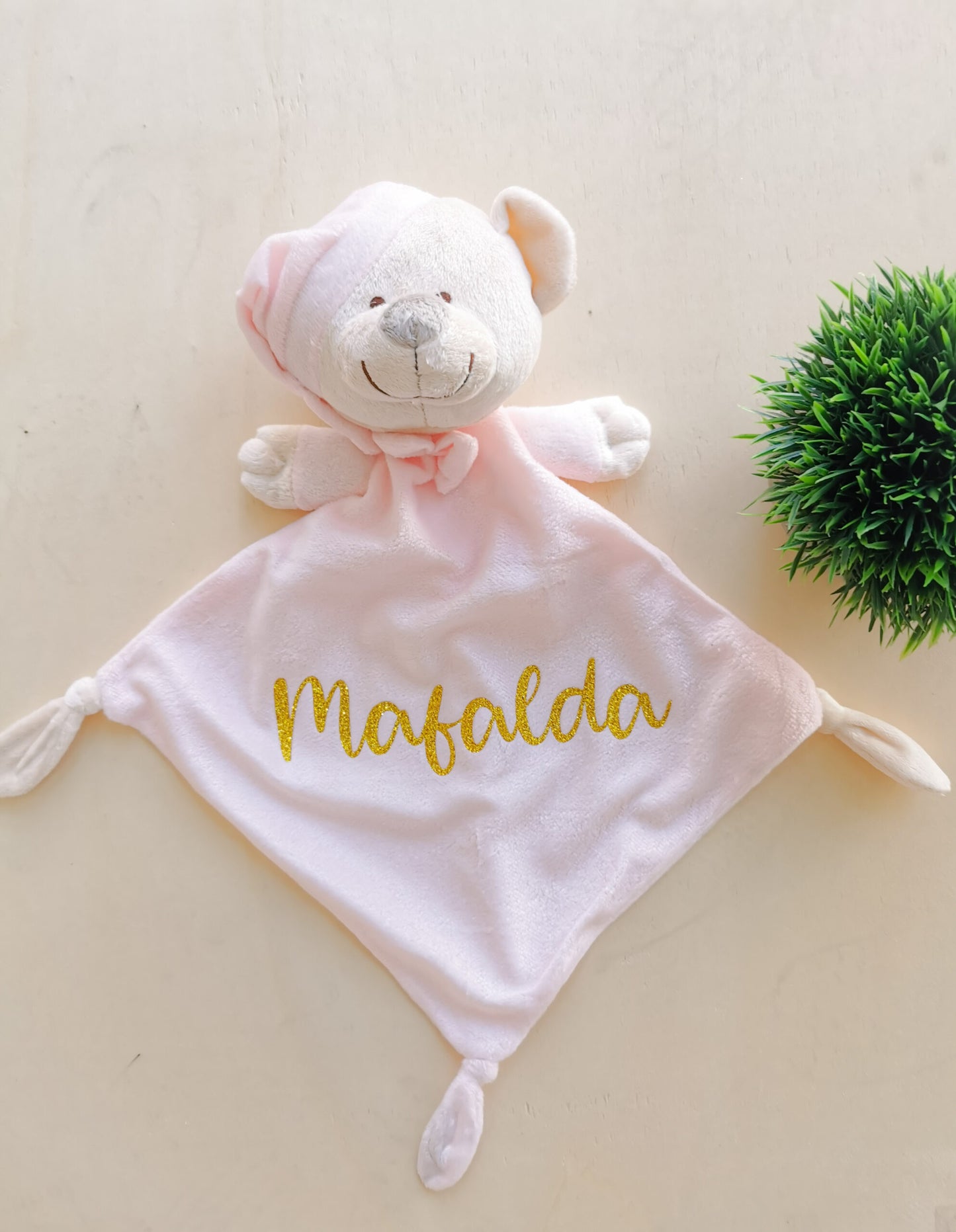 Doudou personalizado com nome do bebé