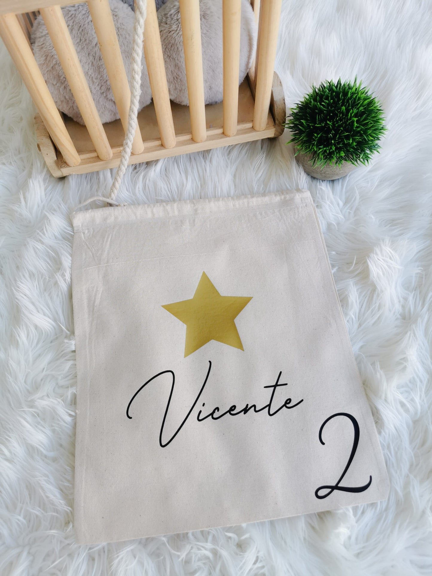 Pack of 3 "First Outfit" Bags - Black &amp; gold (with name)