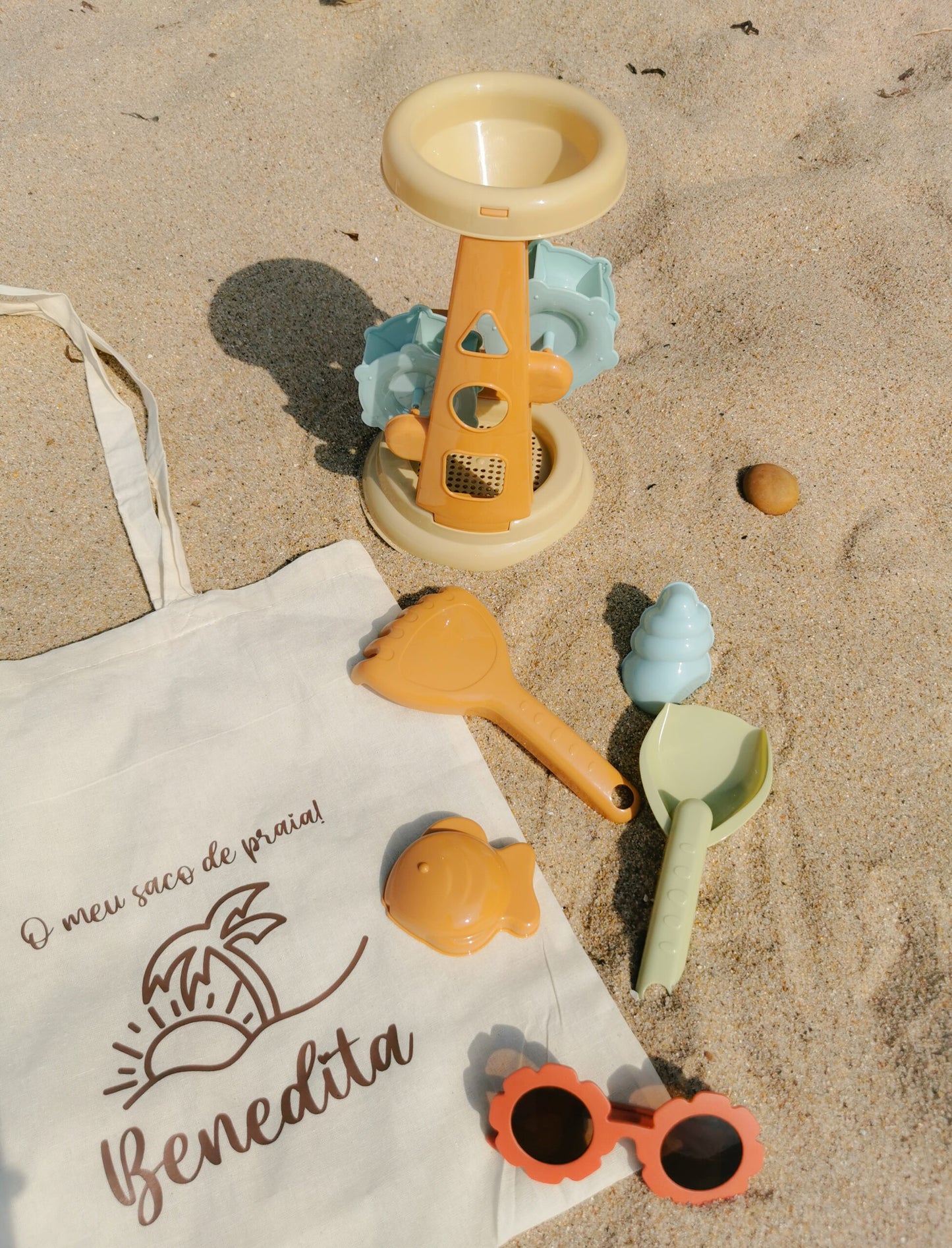 Set de praia com moínho & tote bag personalizado